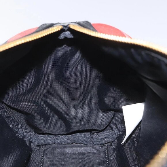 BURBERRY Nova Check Blue Label Hand Bag Nylon Leather Red Black gold Auth EC765 - Picture 10 of 16